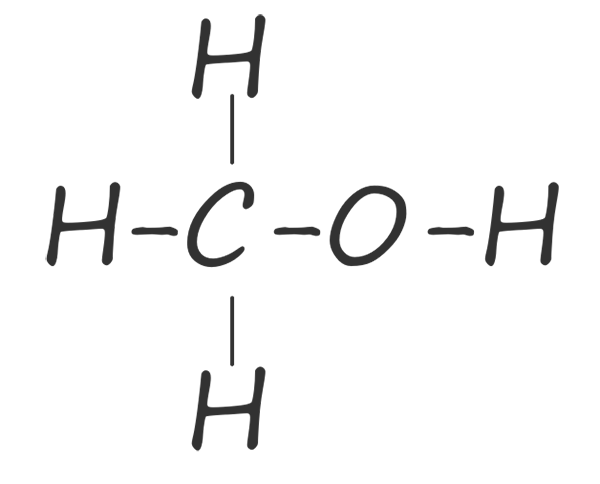 methanol displayed formula